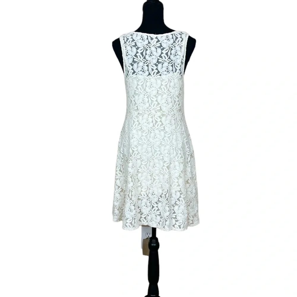 Free People “Miles of Lace” Cream Fit & Flare Dress